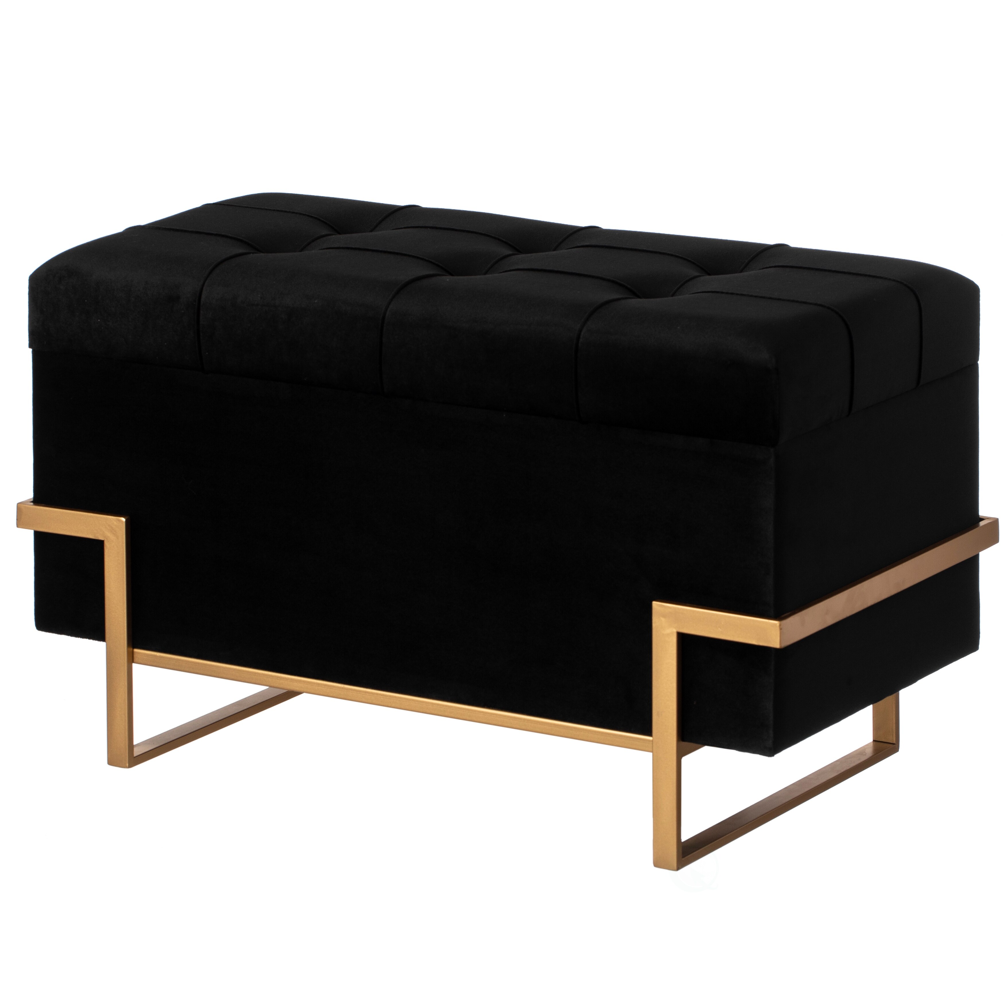 Black velvet ottoman outlet bench